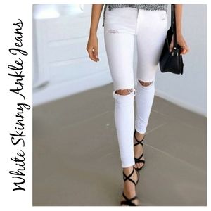 💥UO-White Ankle Skinny Jeans- Urban Outfitters
